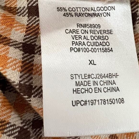 Juniors Copper Key Flannel Shirt XL Autumn Plaid Long Sleeve Cotton Blend NEW - Picture 5 of 6